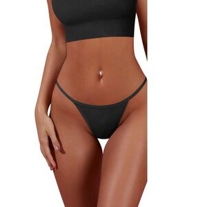 6‎ Pack G-String Thongs for Women Panties Stretch T-back Tangas Low Rise Hipster